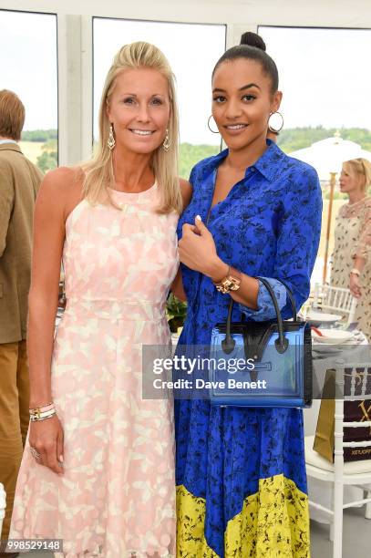 Johanna Thomas and Amal Fashanu attend the Xerjoff Royal Charity Polo Cup 2018 on July 14, 2018 in Newbury, England.