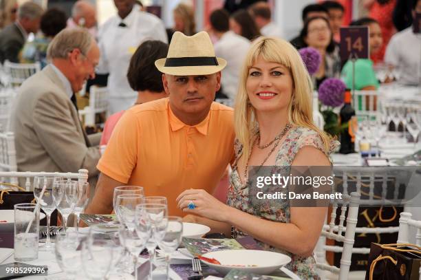 Stuart Watts and Meredith Ostrom attend the Xerjoff Royal Charity Polo Cup 2018 on July 14, 2018 in Newbury, England.