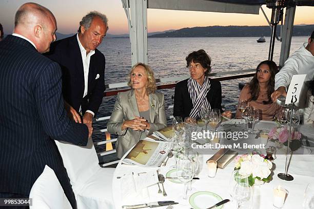 Charles Finch, Glen Close, Mick Jagger and Dasha Zhukova attends Finch's Quarterly Cannes Dinner 2010 at the Hotel du Cap as part of the 63rd Cannes...