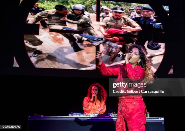 Rapper, singer-songwriter M.I.A. Performs during The Miseducation of Lauryn Hill 20th Anniversary Tour at Festival Pier at Penn's Landing on July 13,...