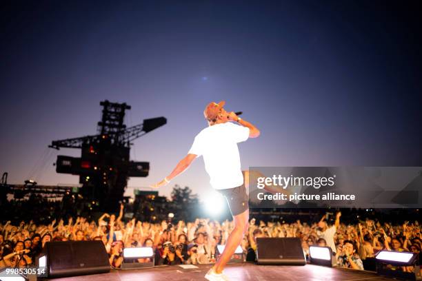 July 2018, Germany, Graefenhainichen: The rapper Rapper Tyler, The Creator performing at the festival "Melt" in Ferropolis. Photo: Alexander...