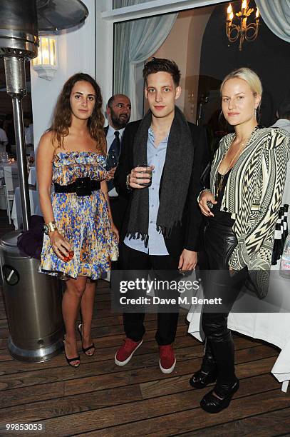 Guest, James Jagger and Olympia Scarr attend Finch's Quarterly Cannes Dinner 2010 at the Hotel du Cap as part of the 63rd Cannes Film Festival on May...