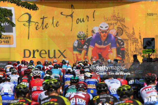 Start / Arnaud Demare of France and Team Groupama FDJ / Dreux City / Peloton / Landscape / during the 105th Tour de France 2018, Stage 8 a 181km...