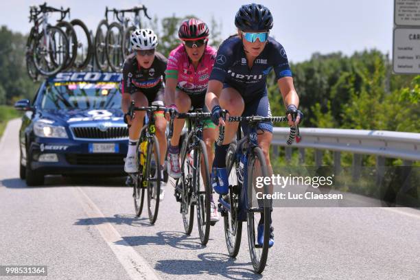 Sara Penton of Sweden and Team Virtu Cycling / Silvia Valsecchi of Italy and Team Bepink / Olena Pavlukhina of Azerbaijan and Team BTC City Ljubljana...