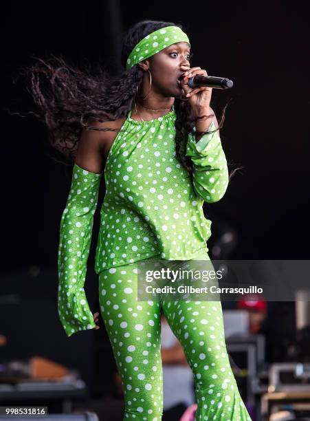 Musical artist, Tierra Whack performs during The Miseducation of Lauryn Hill 20th Anniversary Tour at Festival Pier at Penn's Landing on July 13,...
