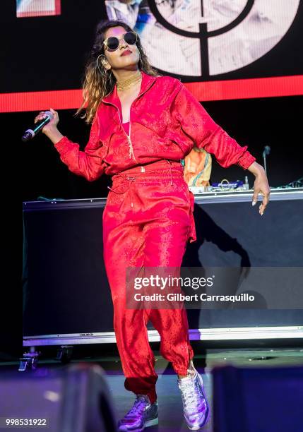 Rapper, singer-songwriter M.I.A. Performs during The Miseducation of Lauryn Hill 20th Anniversary Tour at Festival Pier at Penn's Landing on July 13,...