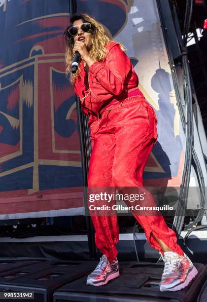 Rapper, singer-songwriter M.I.A. Performs during The Miseducation of Lauryn Hill 20th Anniversary Tour at Festival Pier at Penn's Landing on July 13,...