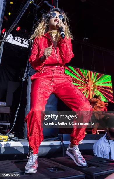 Rapper, singer-songwriter M.I.A. Performs during The Miseducation of Lauryn Hill 20th Anniversary Tour at Festival Pier at Penn's Landing on July 13,...