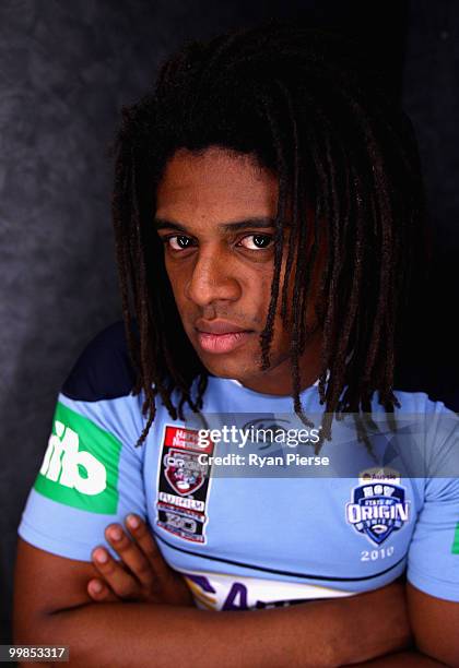 Jamal Idris of the NSW Blues poses during the NSW Blues Media Call and team photo session at ANZ Stadium on May 18, 2010 in Sydney, Australia.