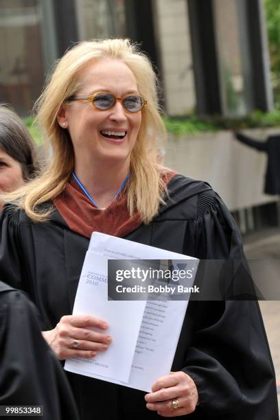 Meryl Streep attends the 2010 commencement at Barnard College on May 17, 2010 in New York City.