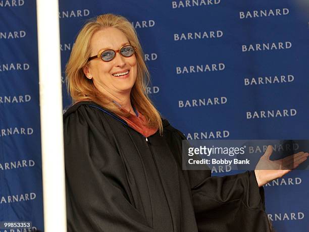 Meryl Streep attends the 2010 commencement at Barnard College on May 17, 2010 in New York City.