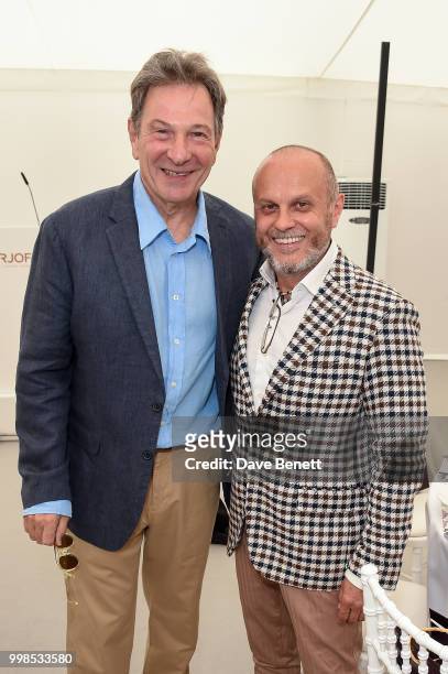 Michael Brandon and Sergio Momo attend the Xerjoff Royal Charity Polo Cup 2018 on July 14, 2018 in Newbury, England.