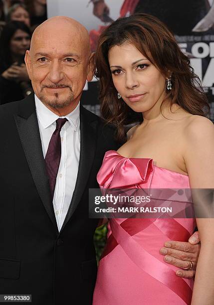 Sir Ben Kingsley and actress Daniela Lavender pose on the red carpet as they arrive for the premiere of "Prince of Persia: The Sands of Time" at...