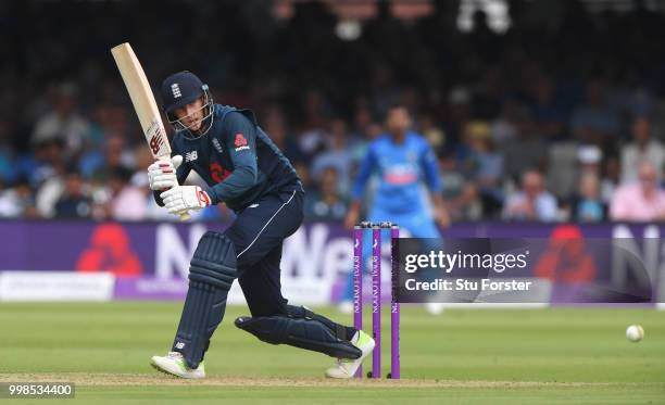 England batsman Joe Root picks up some runs during the 2nd ODI Royal London One Day International match between England and India at Lord's Cricket...