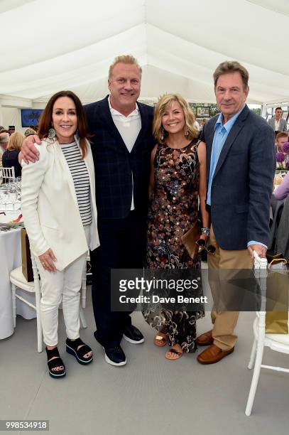 Patricia Heaton, David Hunt, Glynis Barber and Michael Brandon attend the Xerjoff Royal Charity Polo Cup 2018 on July 14, 2018 in Newbury, England.