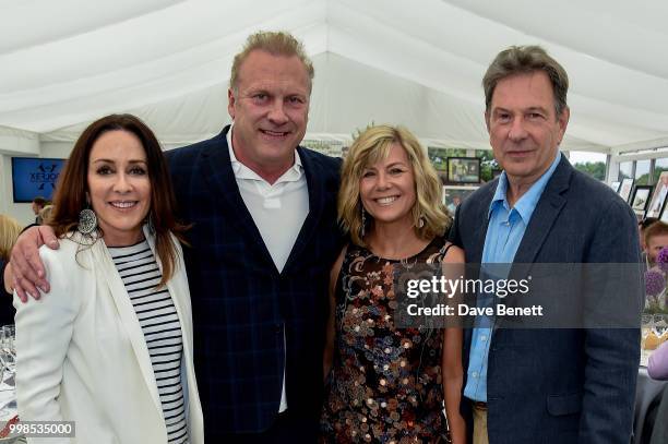 Patricia Heaton, David Hunt, Glynis Barber and Michael Brandon attend the Xerjoff Royal Charity Polo Cup 2018 on July 14, 2018 in Newbury, England.