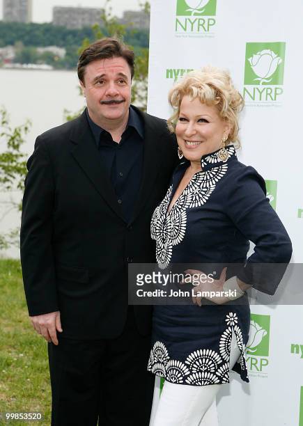 Nathan Lane and Bette Midler attend the 9th annual New York Restoration Project's Spring Picnic at Fort Washington Park on May 17, 2010 in New York...