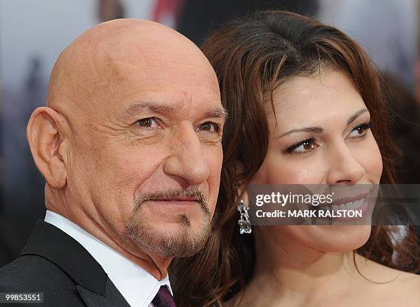 Sir Ben Kingsley and actress Daniela Lavender pose on the red carpet as they arrive for the premiere of "Prince of Persia: The Sands of Time" at...