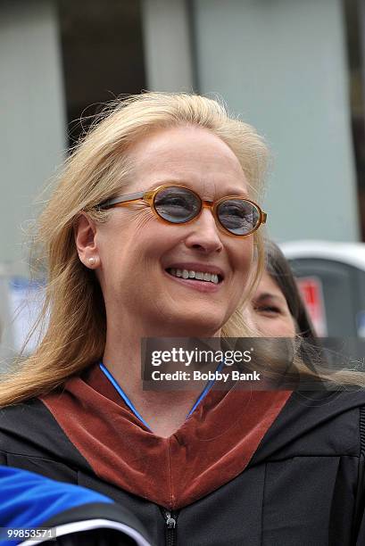 Meryl Streep attends the 2010 commencement at Barnard College on May 17, 2010 in New York City.