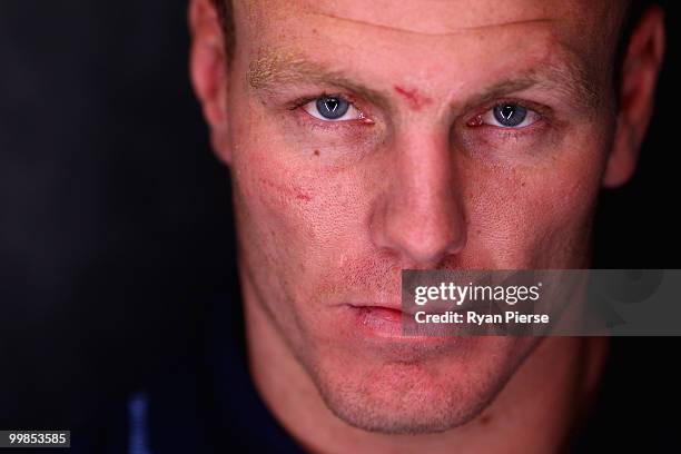 Luke Lewis of the NSW Blues poses during the NSW Blues Media Call and team photo session at ANZ Stadium on May 18, 2010 in Sydney, Australia.