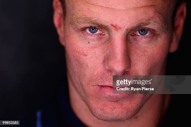 Luke Lewis of the NSW Blues poses during the NSW Blues Media Call and team photo session at ANZ Stadium on May 18, 2010 in Sydney, Australia.