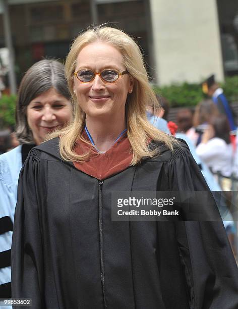 Meryl Streep attends the 2010 commencement at Barnard College on May 17, 2010 in New York City.