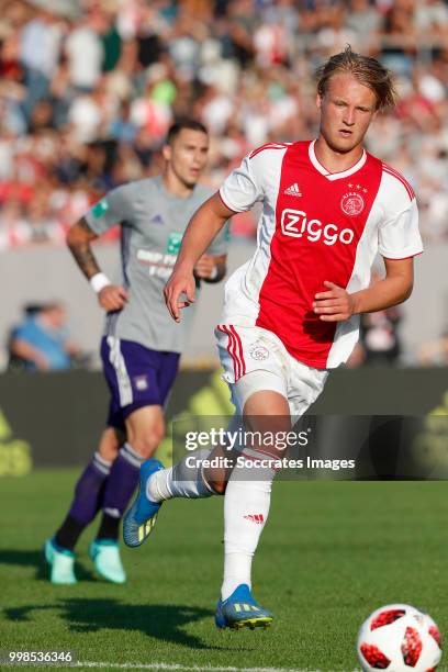 Kasper Dolberg of Ajax during the Club Friendly match between Ajax v Anderlecht at the Olympisch Stadion on July 13, 2018 in Amsterdam Netherlands