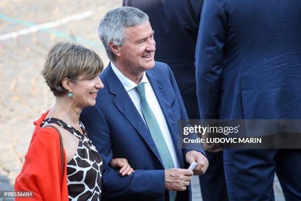 Elysee Chief of Staff Patrick Strzoda attends the annual Bastille Day military parade on the Champs-Elysees avenue in Paris on July 14, 2018.