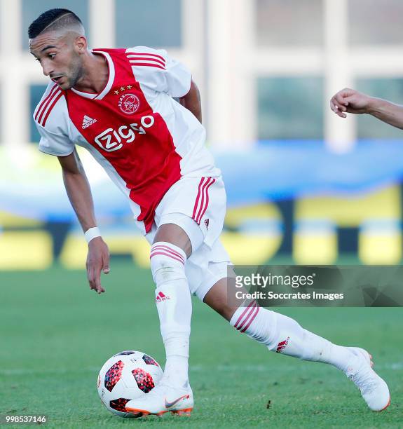 Hakim Ziyech of Ajax during the Club Friendly match between Ajax v Anderlecht at the Olympisch Stadion on July 13, 2018 in Amsterdam Netherlands