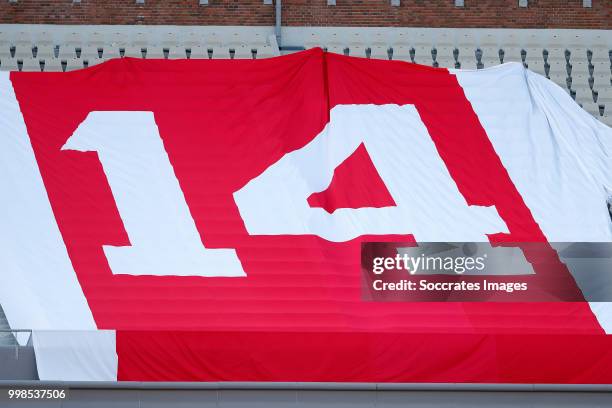 Banner for Johan Cruijff during the Club Friendly match between Ajax v Anderlecht at the Olympisch Stadion on July 13, 2018 in Amsterdam Netherlands