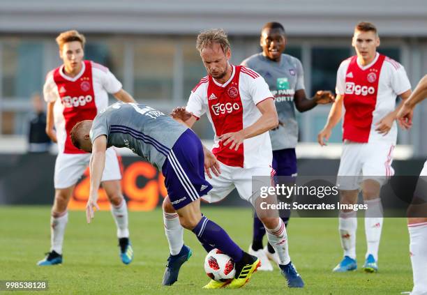 Adrien Trebel of Anderlecht, Siem de Jong of Ajax during the Club Friendly match between Ajax v Anderlecht at the Olympisch Stadion on July 13, 2018...