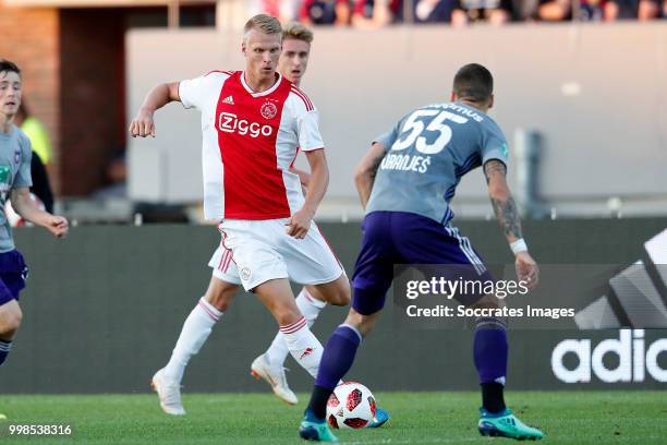 Mitchel Bakker of Ajax during the Club Friendly match between Ajax v Anderlecht at the Olympisch Stadion on July 13, 2018 in Amsterdam Netherlands