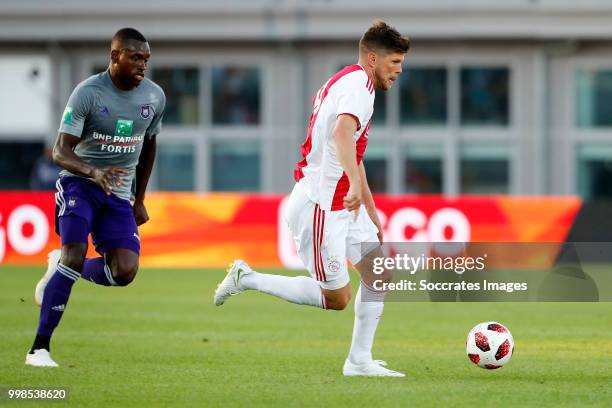 Landry Dimata of Anderlecht, Klaas Jan Huntelaar of Ajax during the Club Friendly match between Ajax v Anderlecht at the Olympisch Stadion on July...