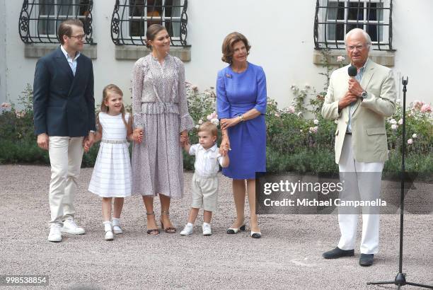 Prince Daniel of Sweden, Princess Estelle of Sweden, Crown Princess Victoria of Sweden, Prince Oscar of Sweden, Queen Silvia of Sweden and King Carl...