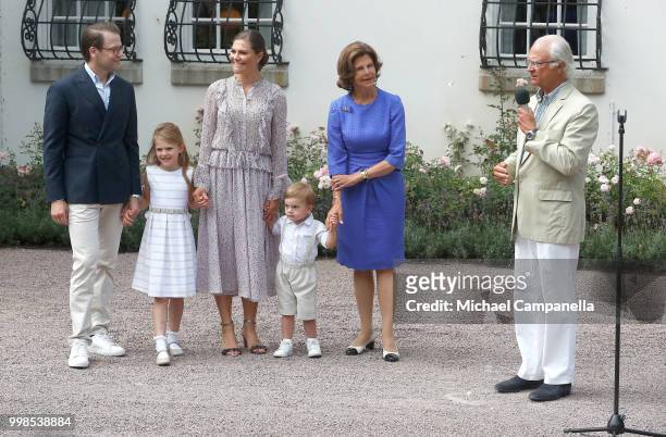 Prince Daniel of Sweden, Princess Estelle of Sweden, Crown Princess Victoria of Sweden, Prince Oscar of Sweden, Queen Silvia of Sweden and King Carl...