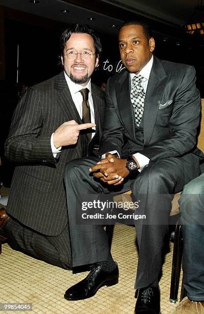 Francois-Henry Bennahmias, President & CEO, Audemars Piguet North America and rapper/businessman Jay-Z attend the Audemars Piguet and Tony Awards'...