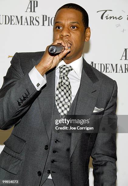 Rapper/businessman Jay-Z attends Audemars Piguet and the Tony Awards' "Time To Give" auction at the Four Seasons Hotel on May 17, 2010 in New York...