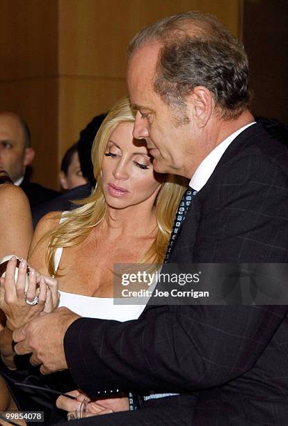 Model Camille Donatacci and husband, actor Kelsey Grammer attend Audemars Piguet and the Tony Awards' "Time To Give" auction at the Four Seasons...