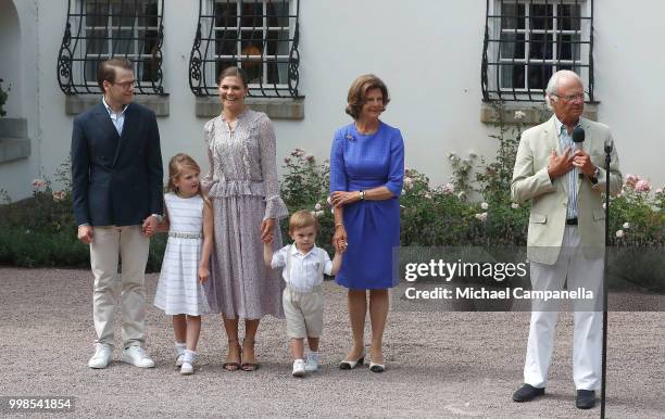 Prince Daniel of Sweden, Princess Estelle of Sweden, Crown Princess Victoria of Sweden, Prince Oscar of Sweden, Queen Silvia of Sweden and King Carl...