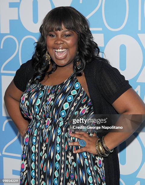 Actress Amber Riley attends the 2010 FOX UpFront after party at Wollman Rink, Central Park on May 17, 2010 in New York City.