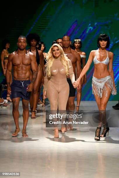 Designer Andrea Gaviria and models walk the runway for OMG Miami Swimwear at Miami Swim Week powered by Art Hearts Fashion Swim/Resort 2018/19 at...