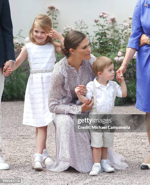 Princess Estelle of Sweden, Crown Princess Victoria of Sweden and Prince Oscar of Sweden during the occasion of The Crown Princess Victoria of...