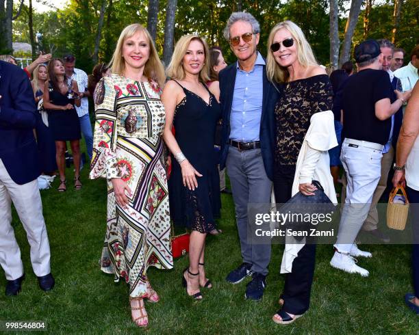 Katlean de Monchy, Ramona Singer, Ken Sitomer and Gale Sitomer attend AVENUE on the Beach Invites You To Celebrate Our July Issue at Mecox Barn on...