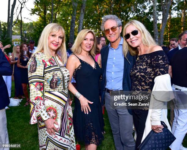 Katlean de Monchy, Ramona Singer, Ken Sitomer and Gale Sitomer attend AVENUE on the Beach Invites You To Celebrate Our July Issue at Mecox Barn on...