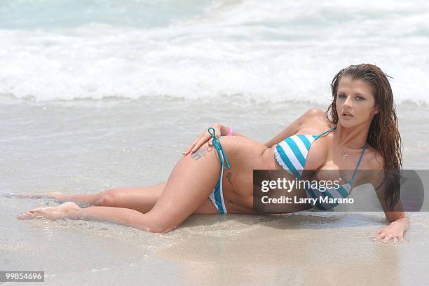 Joslyn James poses on May 17, 2010 in Miami Beach, Florida.