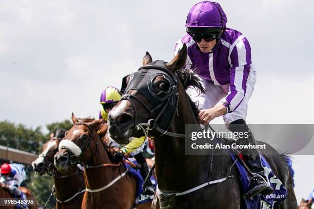 Ryan Moore riding US Navy Flag win The Darley July Cup at Newmarket Racecourse on July 14, 2018 in Newmarket, United Kingdom.