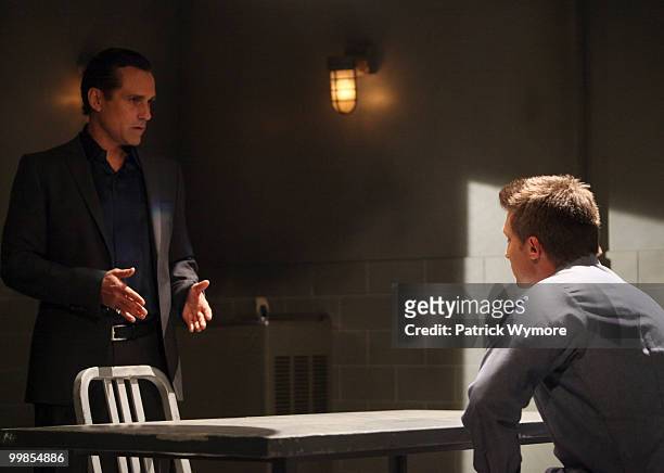 Maurice Benard and Steve Burton in a scene that airs the week of May 24, 2010 on Disney General Entertainment Content via Getty Images Daytime's...