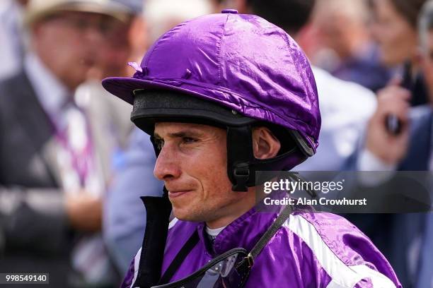 Ryan Moore poses at Newmarket Racecourse on July 14, 2018 in Newmarket, United Kingdom.