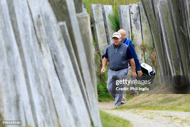 Ian Woosnam of Wales in action during Day Two of the WINSTONgolf Senior Open at WINSTONlinks on July 14, 2018 in Schwerin, Germany.