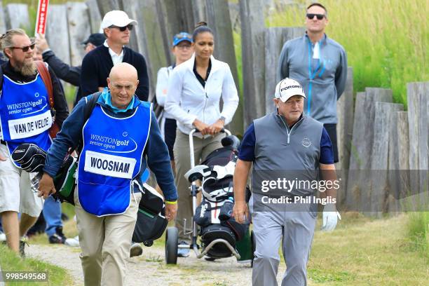 Ian Woosnam of Wales in action during Day Two of the WINSTONgolf Senior Open at WINSTONlinks on July 14, 2018 in Schwerin, Germany.